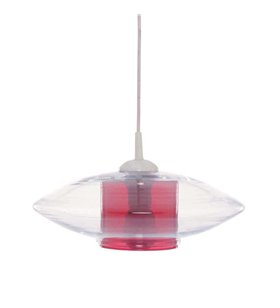 Suspension en verre lustre plafond suspendu Design transparent et rouge