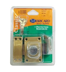 Verrou de securité a bouton pour porte avec cylindre 40 mm Alpha Bricard