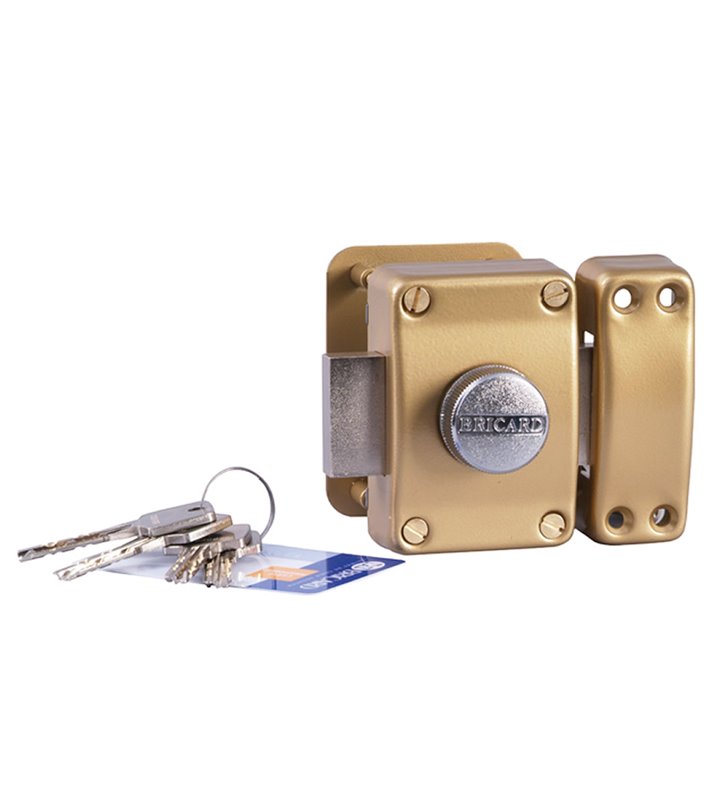Verrou de porte bouton haute securité avec cylindre 50 mm Astral A2P * Bricard