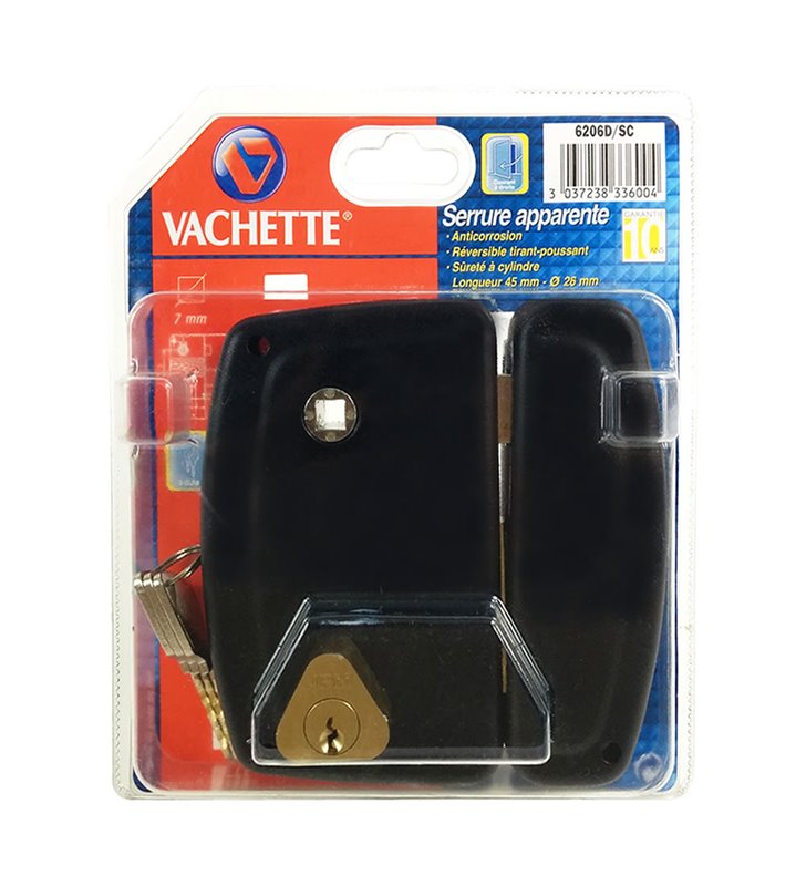 Serrure en Applique Verticale a fouillot Vachette Ouvrant Droite