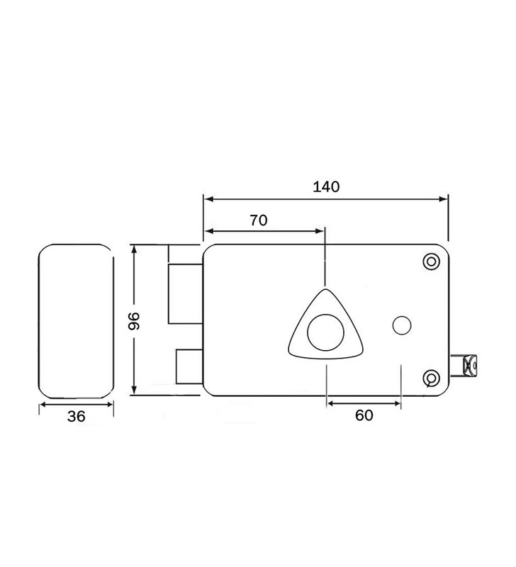 Serrure en applique monopoint horizontale Bricard tirage gauche