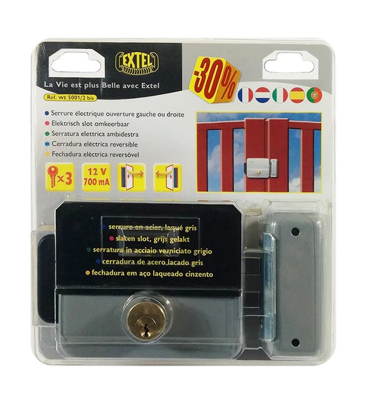 Serrure electrique ouverture gauche ou droite Extel WE 5001 2 fils
