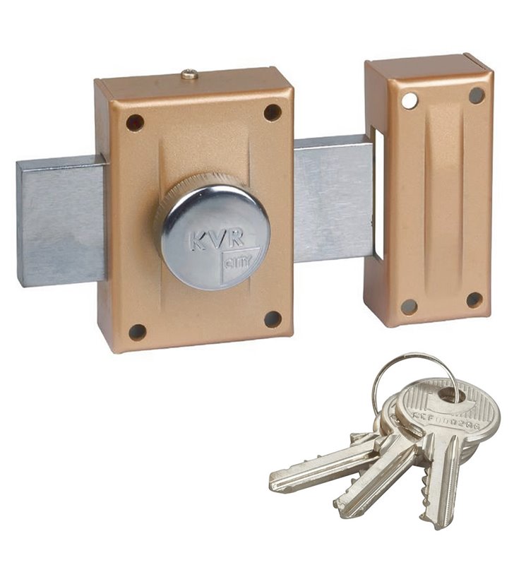 Verrou de sureté CITY à bouton Sécurité pour porte interieur cylindre 40 mm