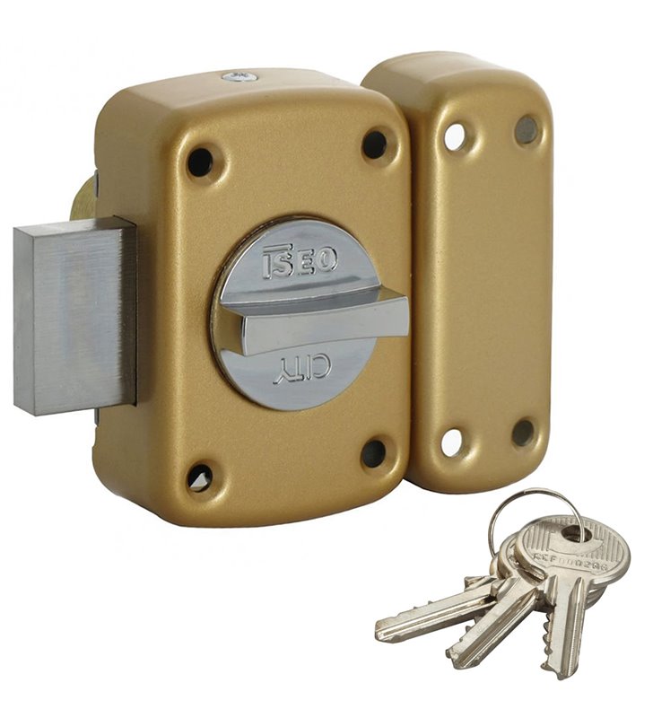 Verrou de sécurité bouton pour porte interieur Cylindre 45 mm 3 clés CITY 150 ISEO France