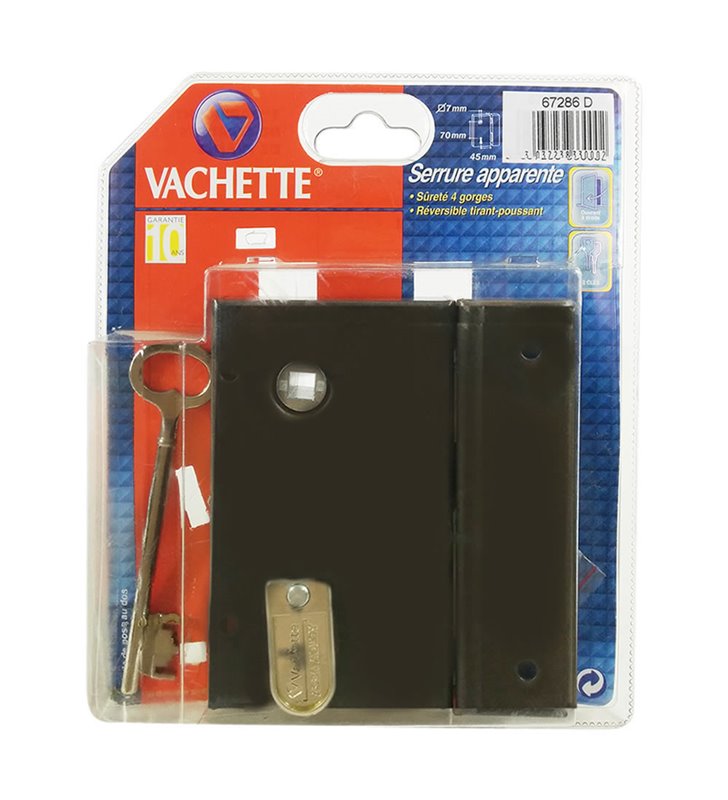 Serrure en applique monopoint a fouillot Vachette Ouverture Droite