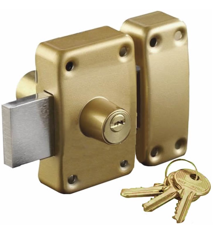 Verrou pour porte de sureté Bricard à double entrée clé Cylindre 45 mm 3 clés