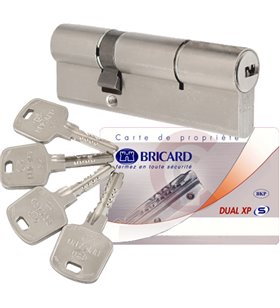 Cylindre de porte Bricard Serial XP débrayable Barillet haute sécurité 60 x 30 mm 3 clés et carte