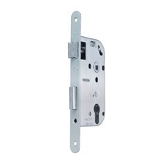 Serrure à larder à cylindre galvanisé axe 40 mm A encastrer réversible bouts ronds NF
