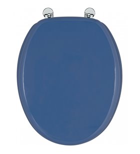 Abattant de toilette Bleu en bois compressé MDF Charnière métal Siege WC standard