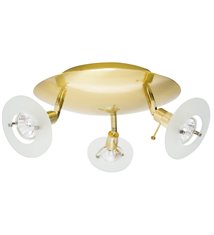 Applique murale ou Plafonnier 3 lumières orientables et inclinables Laiton brossé 3 x 50 W