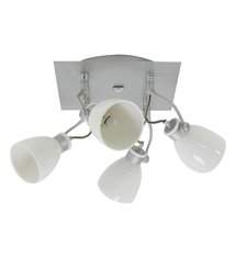 Plafonnier carré gris satiné 4 lumières spots orientables et inclinables 4 x 40 W G9
