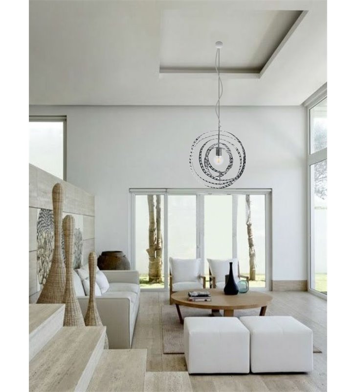 Plafonnier Design 60cm Verre Transparent Et Métal Chromé - 3 Ampoules G9