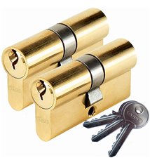 Lot 2 Cylindres de serrure porte ABUS E50 30x30 Barillet double entrée 3 cles S