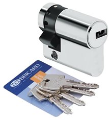 Demi Cylindre de porte 30x10 mm BRICARD ASTRAL 4 cléfs et carte Barillet de sécurité
