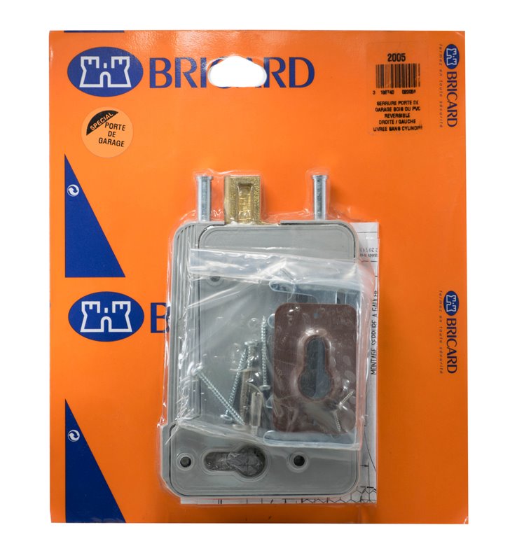 Serrure en applique horizontale Bricard garage Profil européen sans cylindre réversible droite gauche Bricard