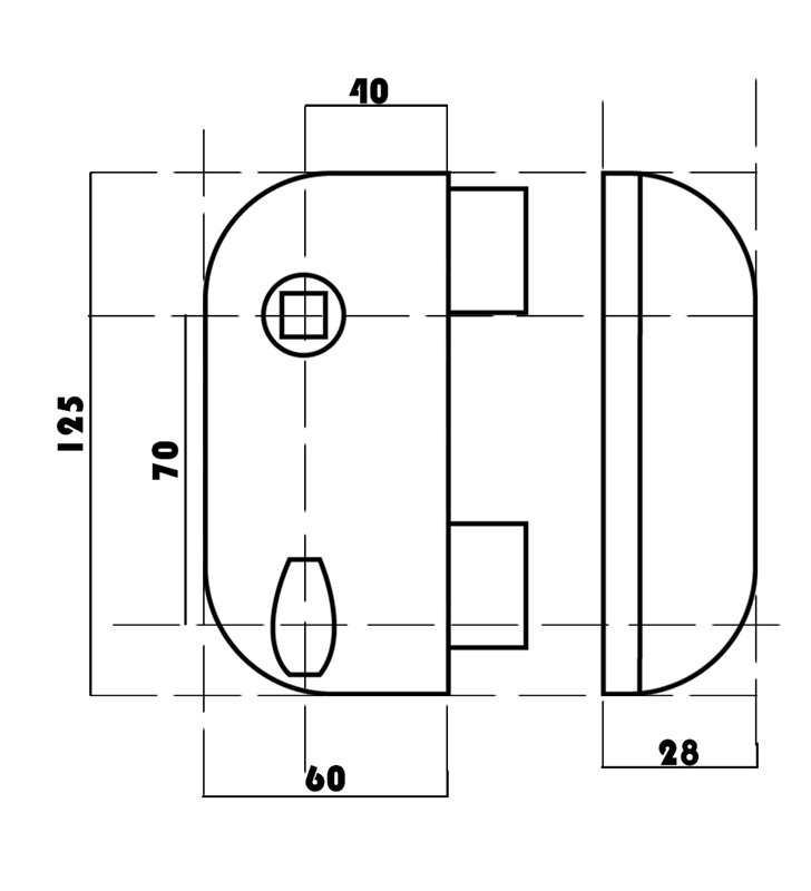 Serrure en applique verticale Thirard pour porte intérieure Tirage Droit 2 clés