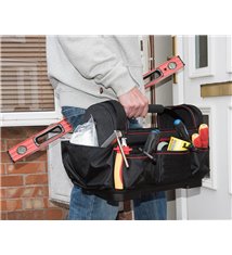 Caisse a outils Sac de rangement Poignee transport acier et Bandouliere