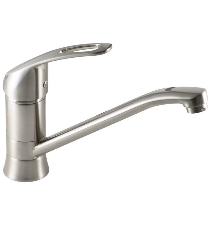 Robinet Cuisine bec long mobile Mitigeur pour evier Nickel Brosse