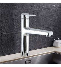 Robinet Mitigeur d\' evier de Cuisine chrome Bec Fixe Limitateur debit