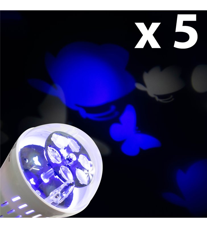 Lot 5 Ampoules LED E27 projecteur motifs Eclairage enfants