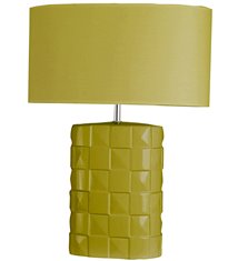 Lampe verte à poser en céramique Abat-jour tissu vert