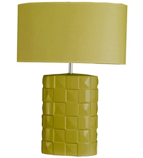 Lampe verte à poser en céramique Abat-jour tissu vert Ampoule LED