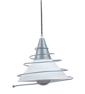 Luminaire suspension lampe plafond design verre blanc et métal