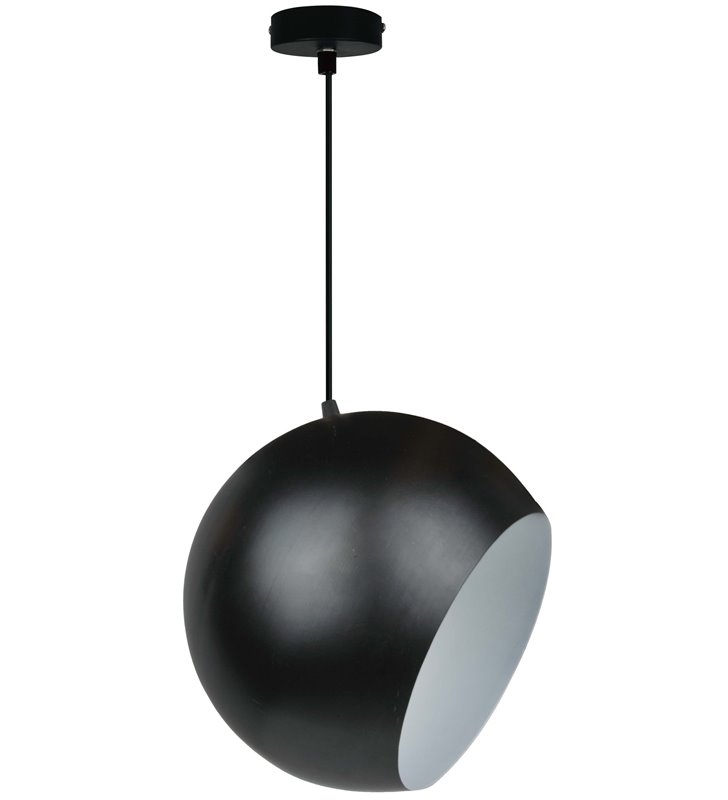 Suspension luminaire lampe LED boule noire design pour plafond en métal