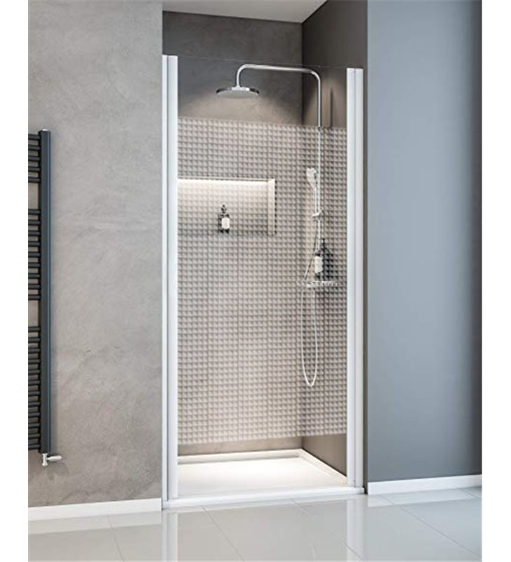 Porte de douche pivotante installation en niche 80 cm verre trempe  serigraphie