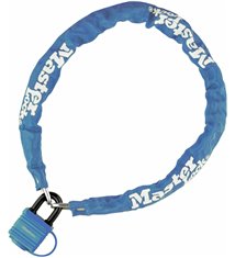 Chaine velo antivol en acier lamine Bleu Cadenas de securite longueur 90 cm