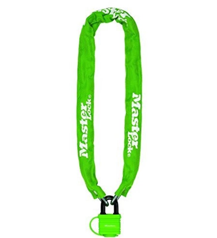 Chaine velo antivol en acier lamine Vert Cadenas de securite longueur 90 cm