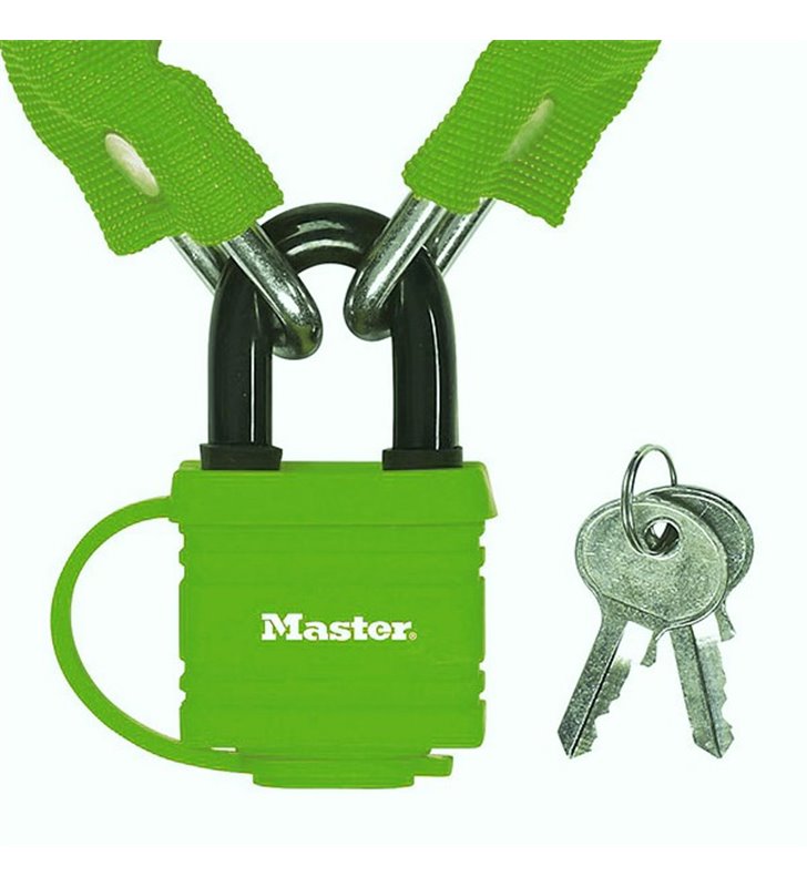 Chaine velo antivol en acier lamine Vert Cadenas de securite longueur 90 cm