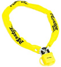 Chaine velo antivol en acier lamine Jaune Cadenas de securite longueur 90 cm