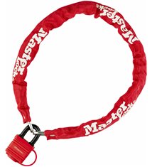 Chaine velo antivol en acier lamine Rouge Cadenas de securite longueur 90 cm