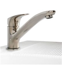 Robinet de Cuisine Mitigeur d\'evier vieux nickel avec bec long