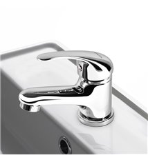 Robinet mitigeur de lavabo bas en laiton chrome avec systeme vidage