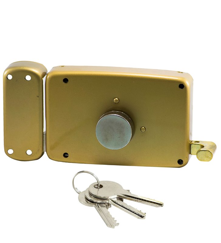 Serrure de porte sureté a tirage horizontale City Iseo Bouton Ouvrant Gauche
