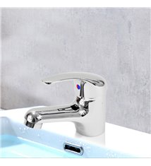 Robinet Mitigeur de lavabo chrome Design cartouche ceramique