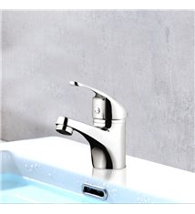 Robinet Mitigeur de lavabo chrome cartouche ceramique butee economique