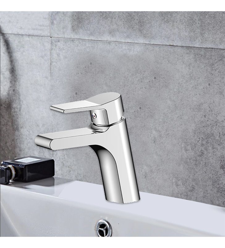 Robinet vasque mitigeur design de lavabo bec fixe laiton chrome