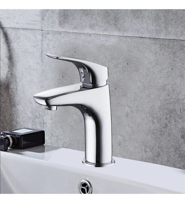Robinet mitigeur design de lavabo vasque en laiton chrome avec vidage