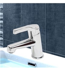 Robinet mitigeur lavabo vasque design laiton chrome butee economie eau