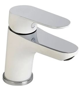 Robinet Mitigeur de lavabo design Blanc et chrome limiteur debit eau