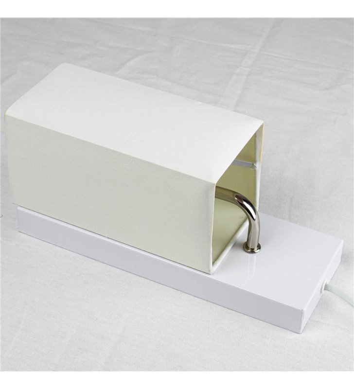 Applique murale abat jour tissu blanc socle metal Lampe 1 spot lumière LED