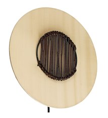 Applique murale ronde soie et bambou 1 lumière