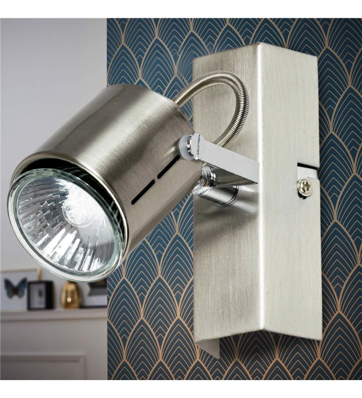 Applique murale aluminium brosse 1 Spot orientable inclinable 42W GU10 design