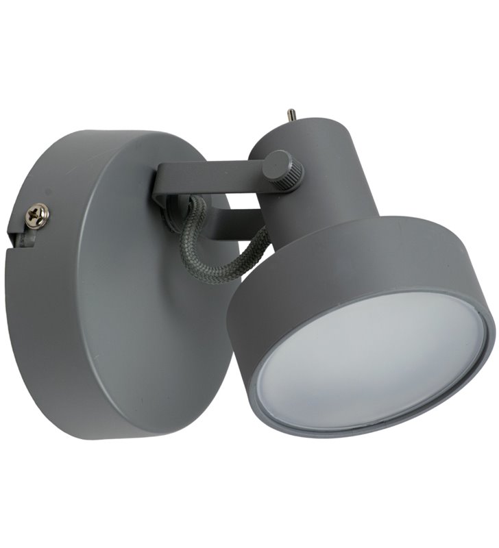 Applique murale gris mat 1 lumière Plafonnier 1 Spot LED 6W integré orientable inclinable
