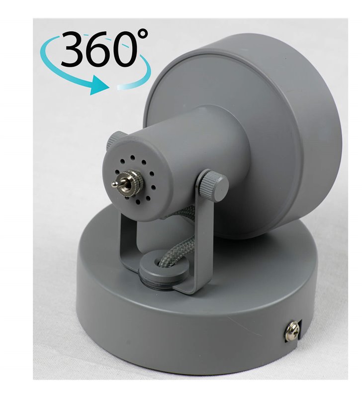 Applique murale gris mat 1 lumière Plafonnier 1 Spot LED 6W integré orientable inclinable