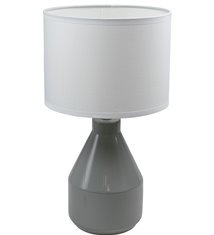 Lampe a poser ceramique gris et tissu luminaire chevet LED deco chambre salon