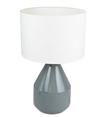 Lampe a poser ceramique anthracite et tissu luminaire LED E27 deco chambre salon
